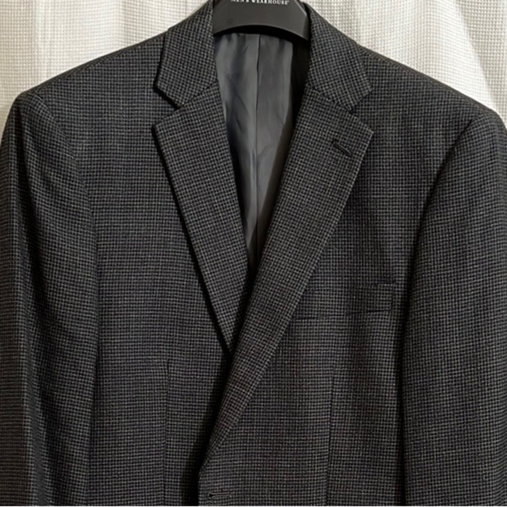 Calvin Klein Slim Fit Charcoal Gray Textured Two Button Blazer Jacket 38R